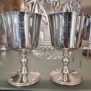 Barker Ellis Silver Commemorative Newcastle Races Silver Plate Goblet Cup 3.68g